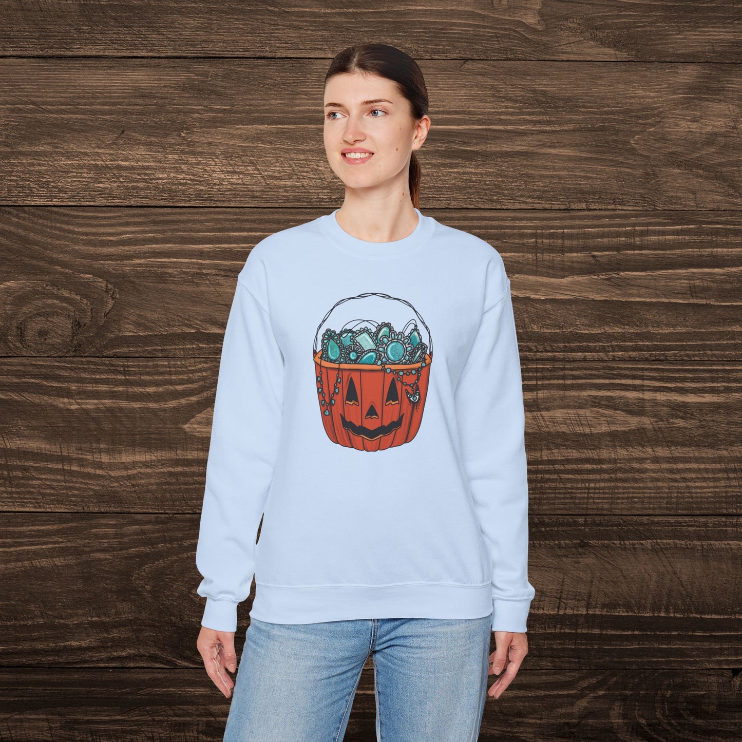 Turquoise Pumpkin Sweatshirt