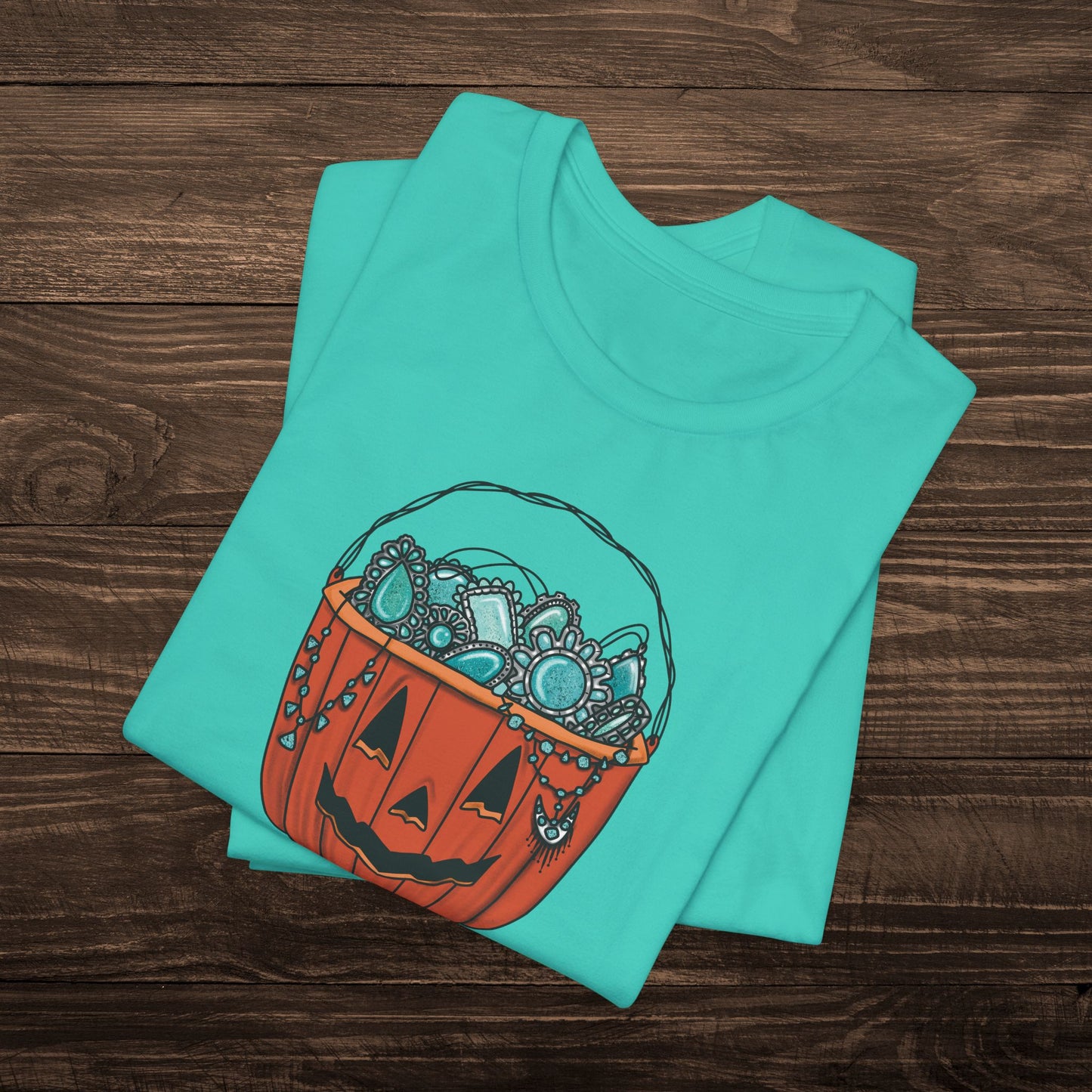 Turquoise Trick or Treat Tee
