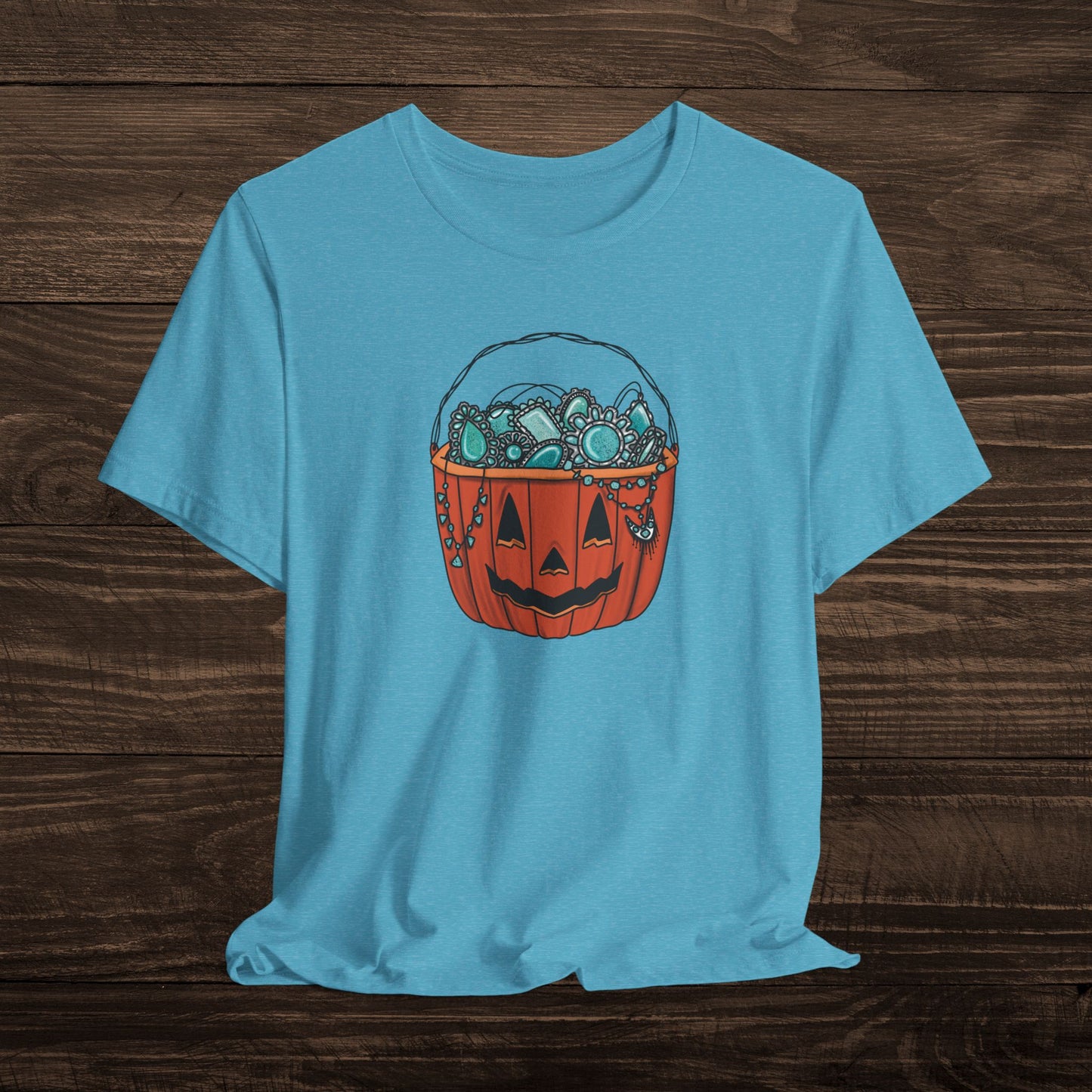 Turquoise Trick or Treat Tee
