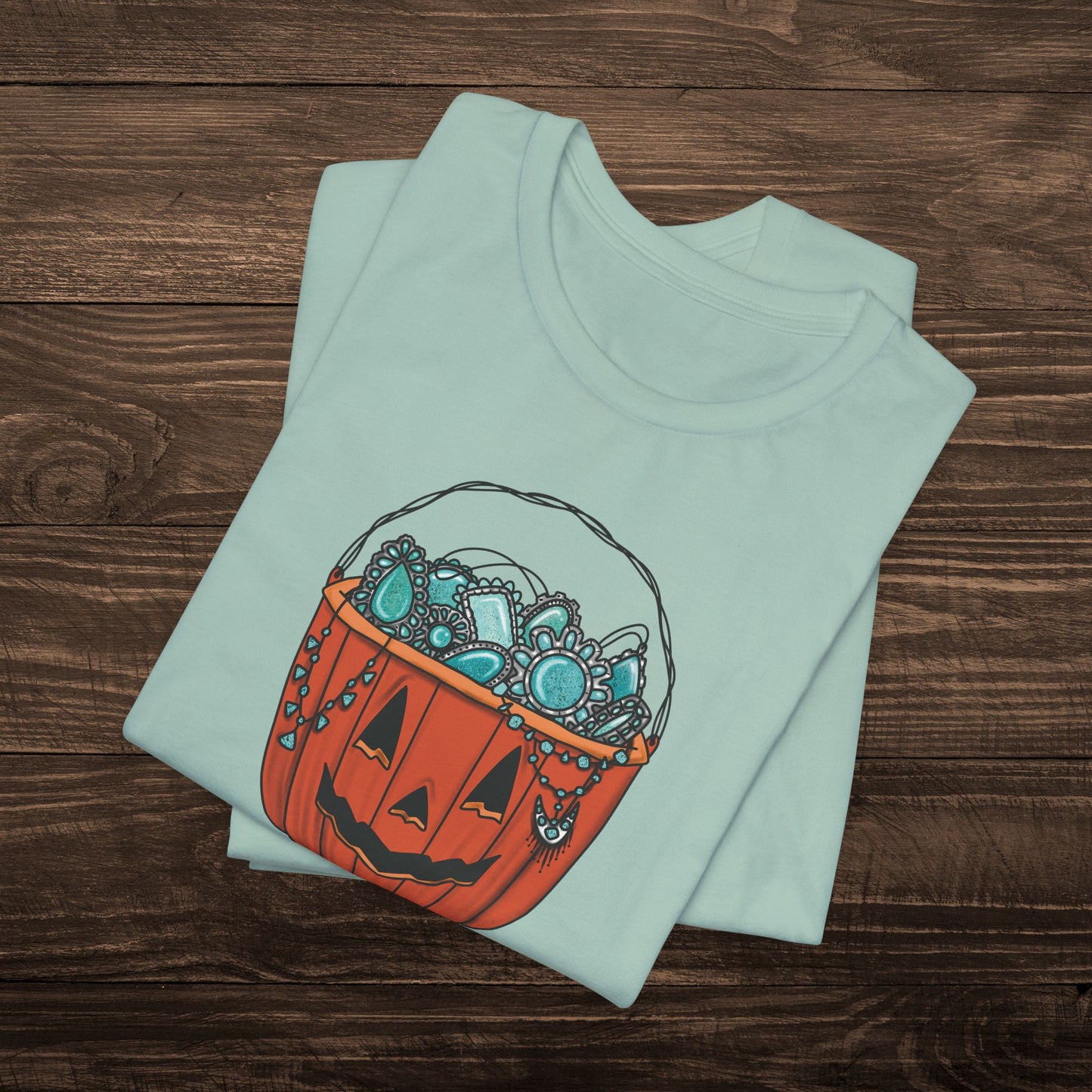 Turquoise Trick or Treat Tee