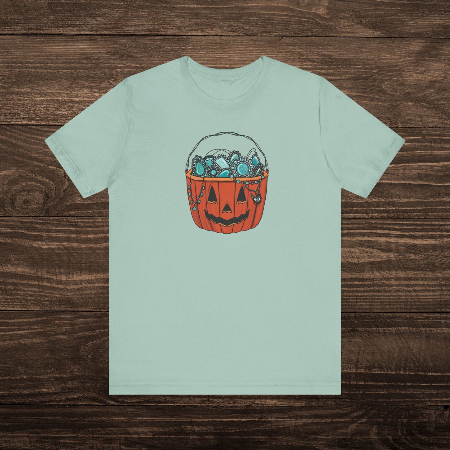 Turquoise Trick or Treat Tee