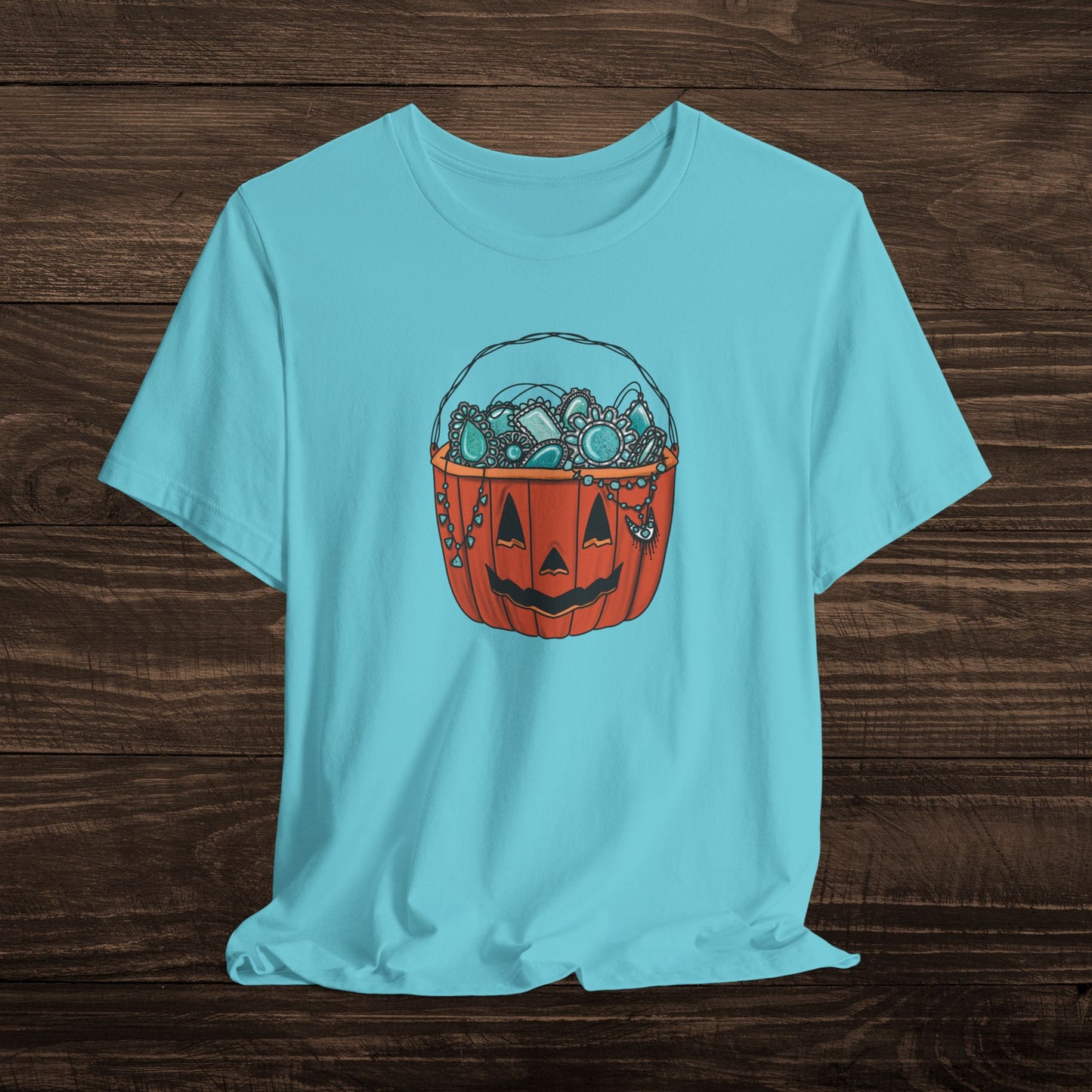 Turquoise Trick or Treat Tee