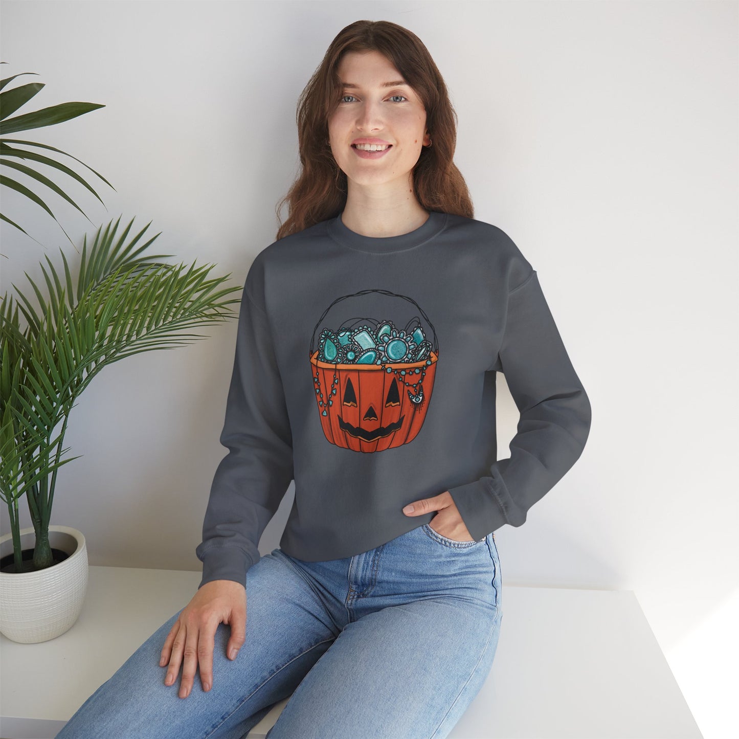 Turquoise Pumpkin Sweatshirt