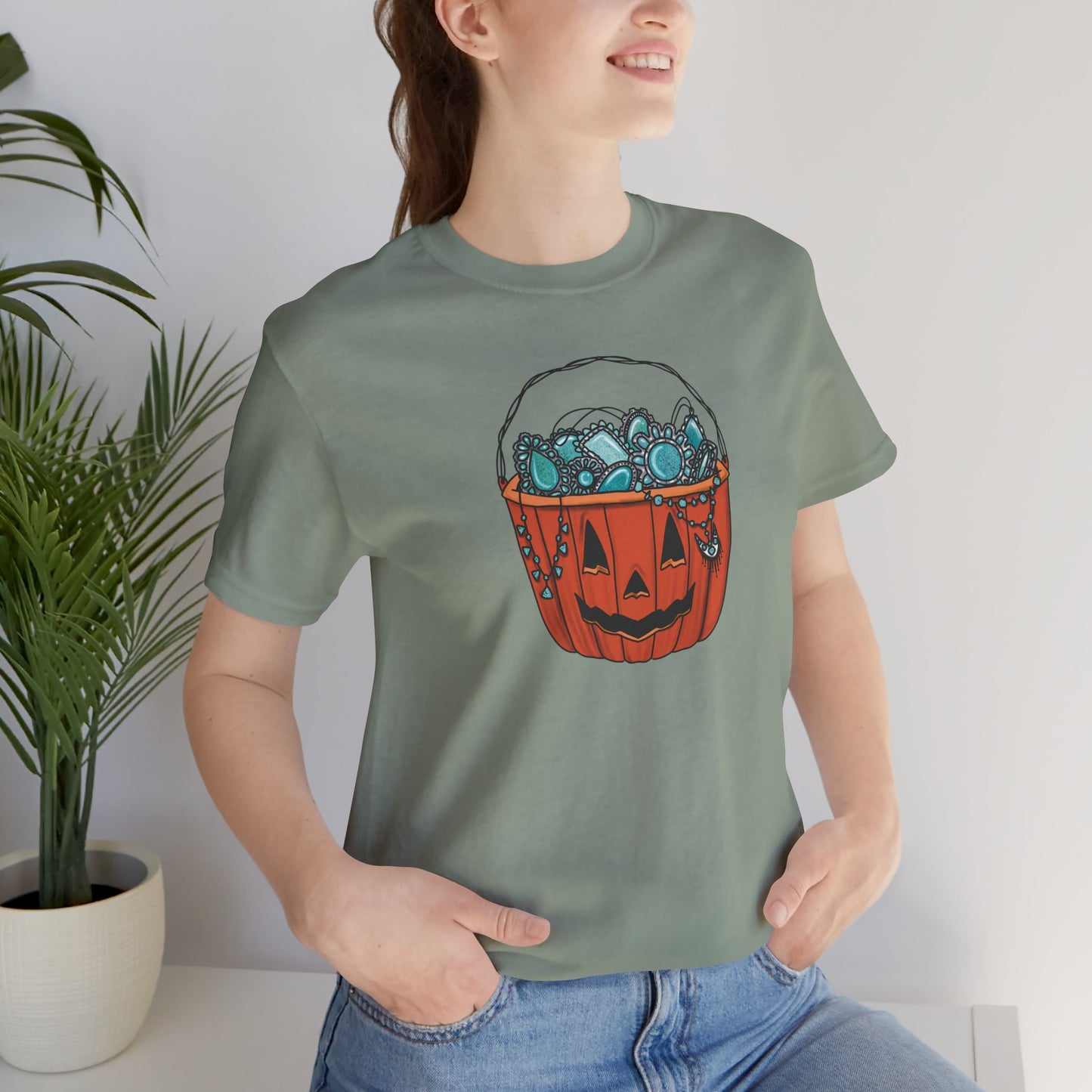 Turquoise Trick or Treat Tee