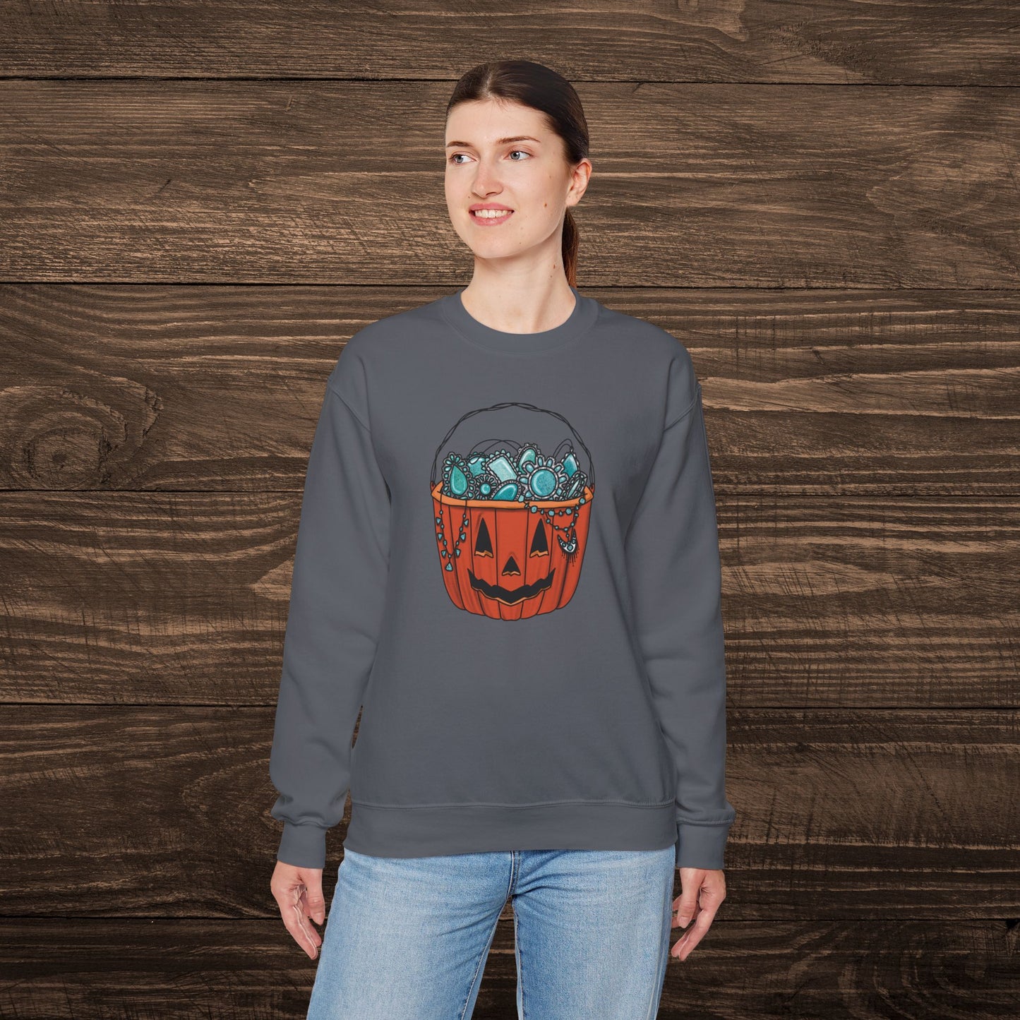 Turquoise Pumpkin Sweatshirt