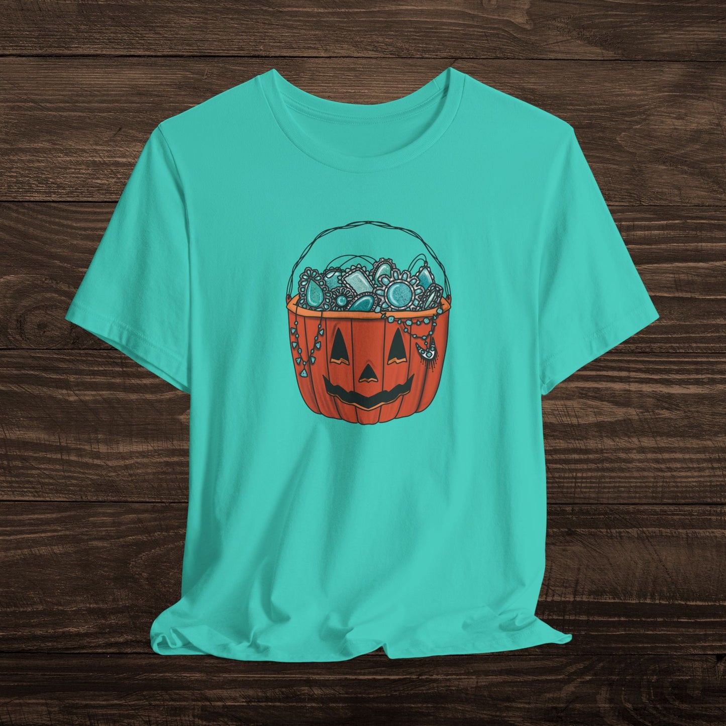 Turquoise Trick or Treat Tee