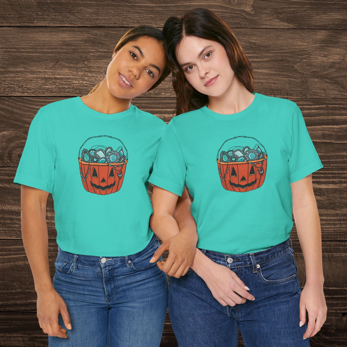Turquoise Trick or Treat Tee