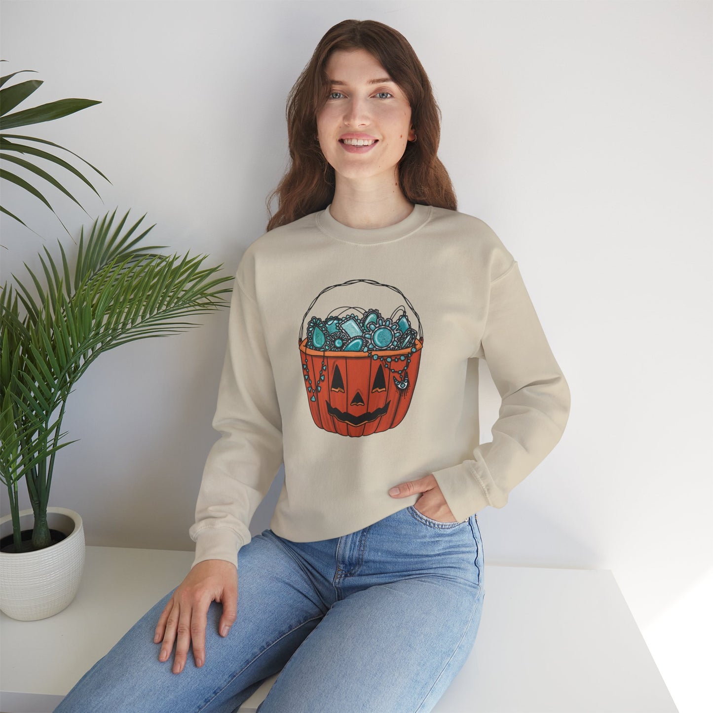 Turquoise Pumpkin Sweatshirt