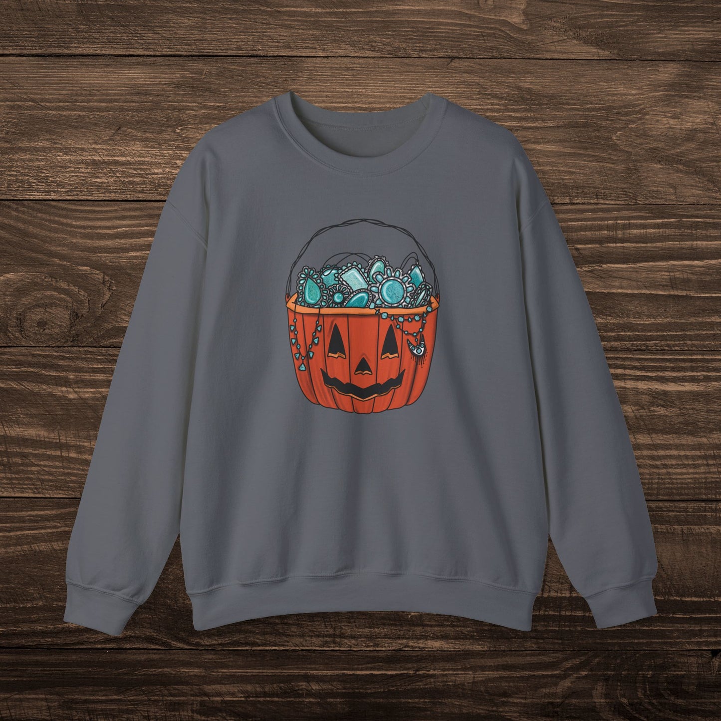 Turquoise Pumpkin Sweatshirt