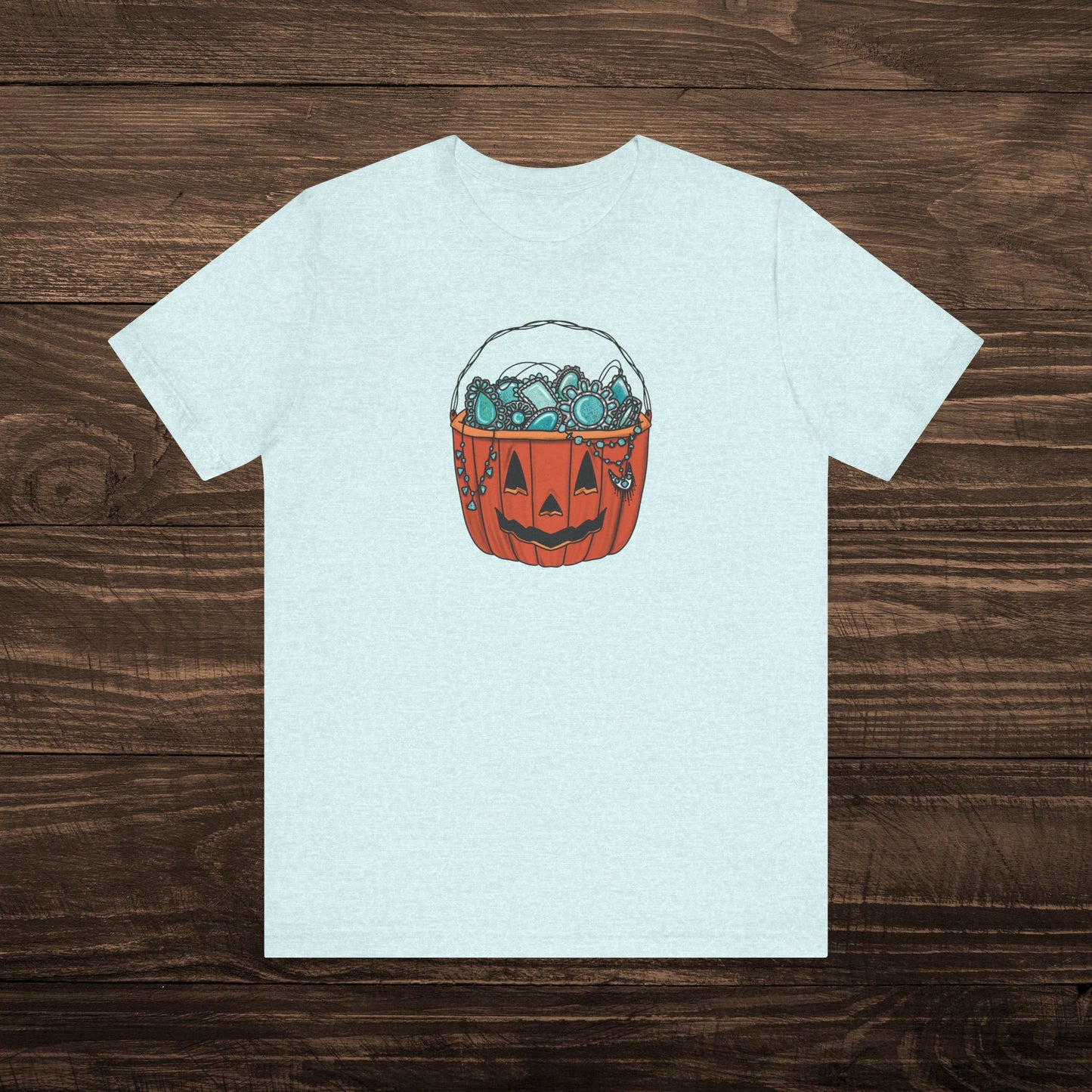 Turquoise Trick or Treat Tee