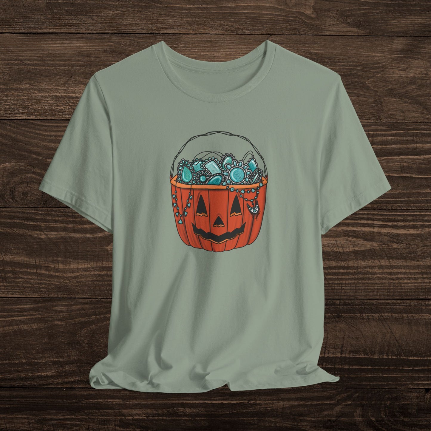 Turquoise Trick or Treat Tee