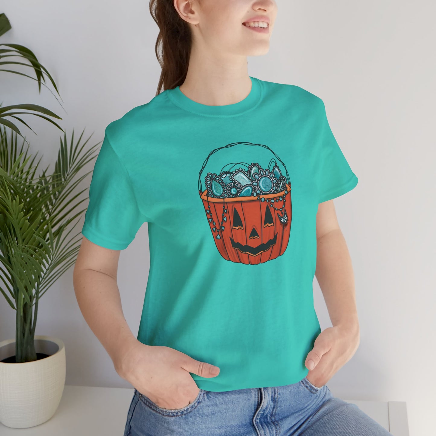 Turquoise Trick or Treat Tee