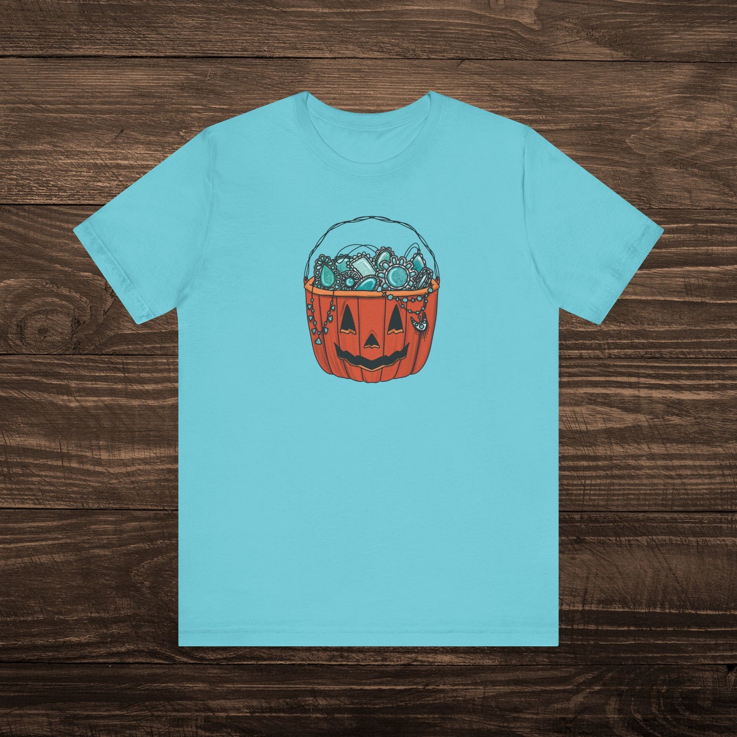 Turquoise Trick or Treat Tee