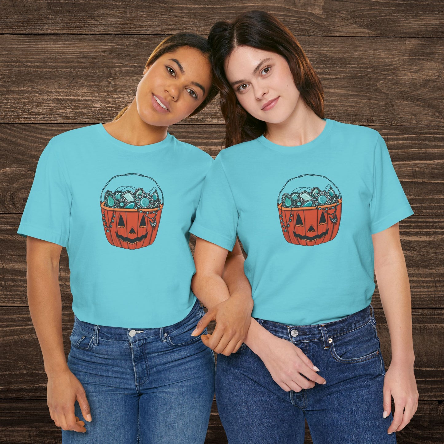 Turquoise Trick or Treat Tee