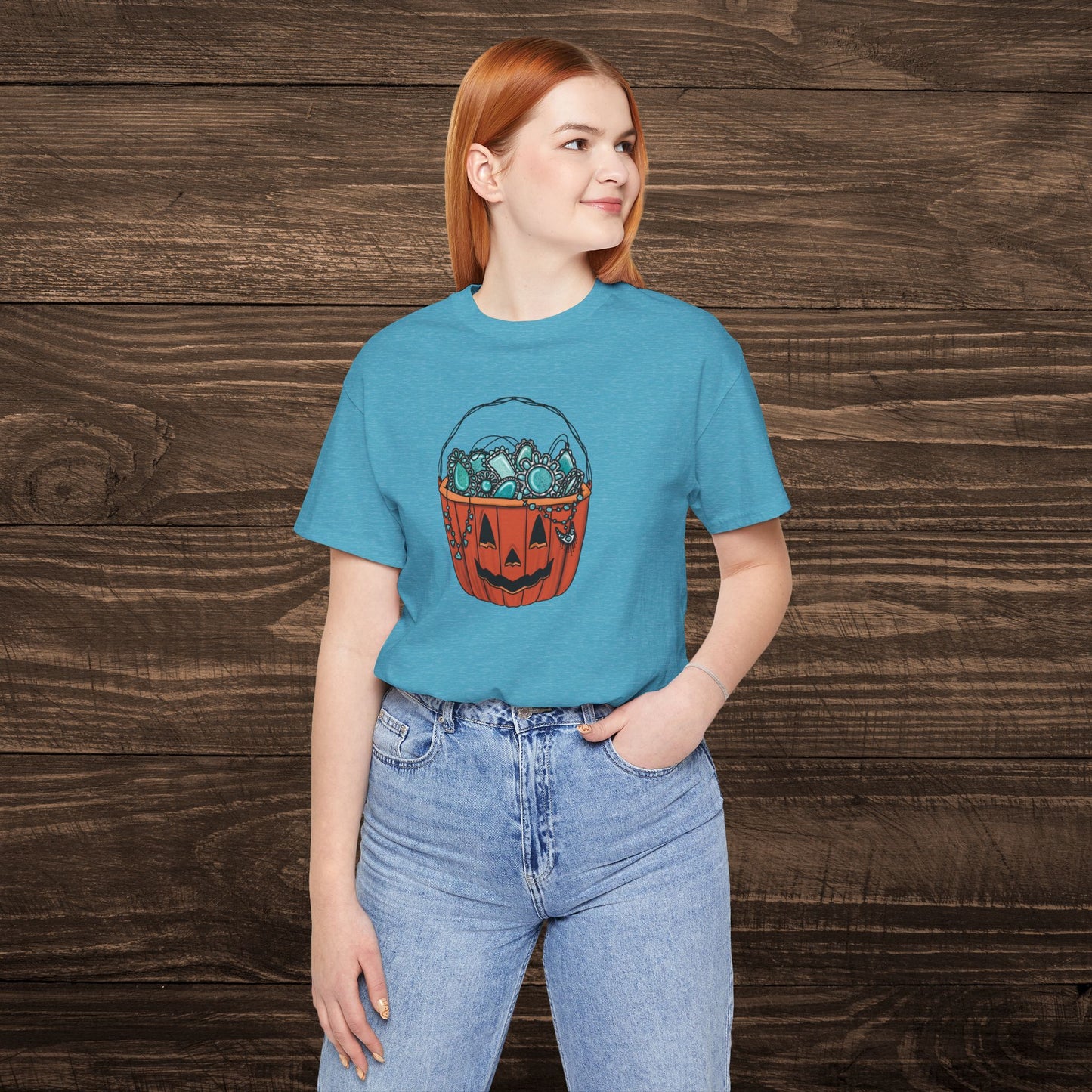 Turquoise Trick or Treat Tee