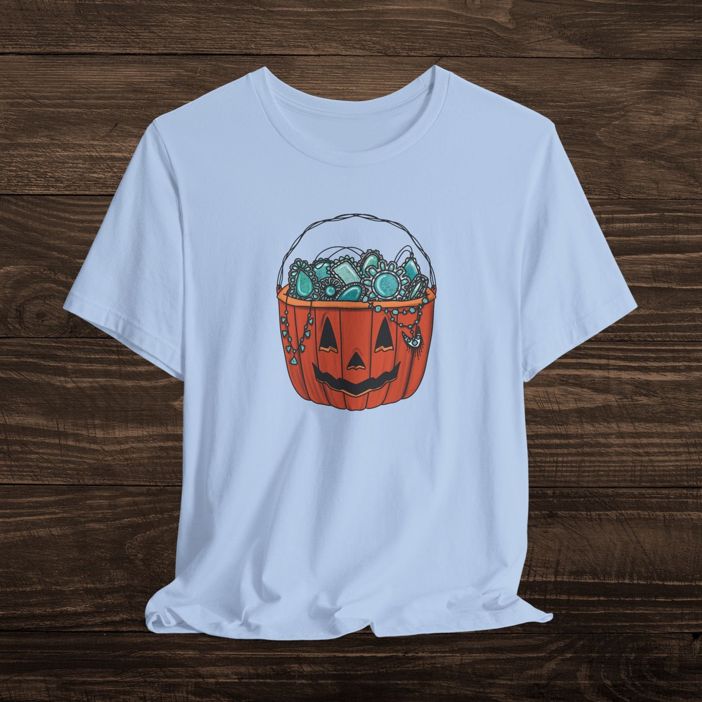 Turquoise Trick or Treat Tee