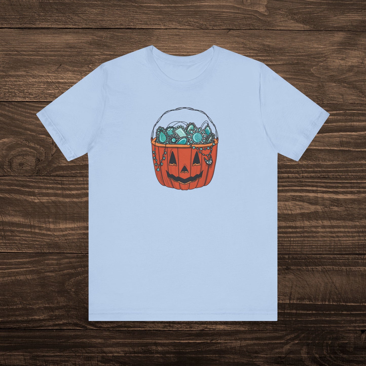Turquoise Trick or Treat Tee