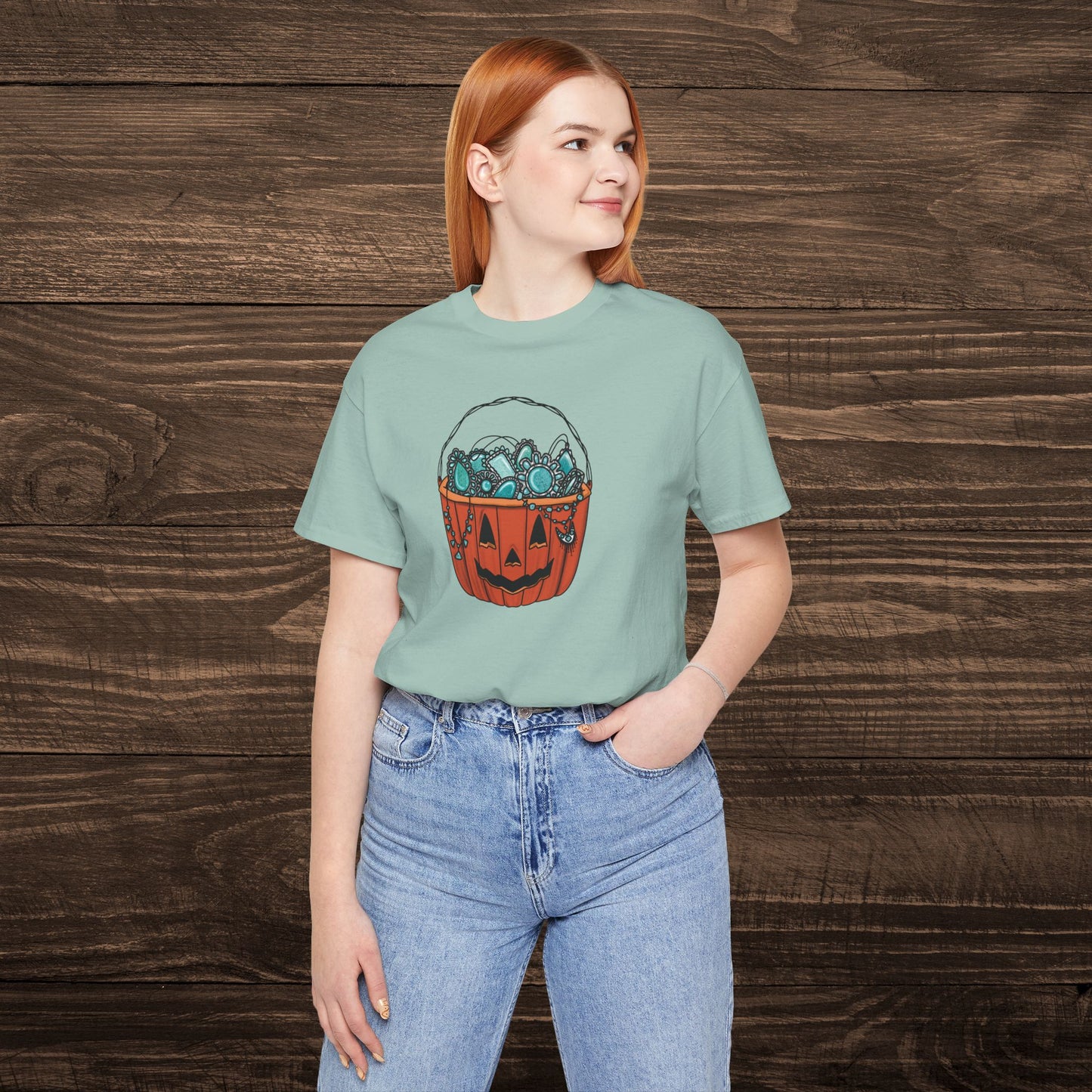 Turquoise Trick or Treat Tee