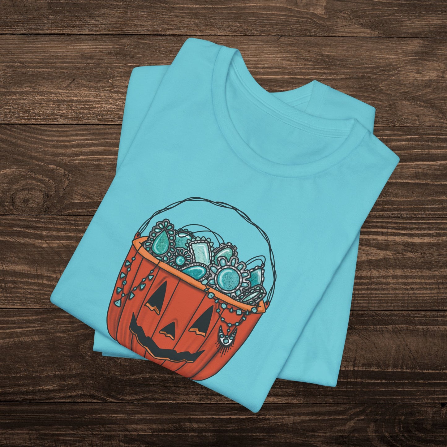 Turquoise Trick or Treat Tee