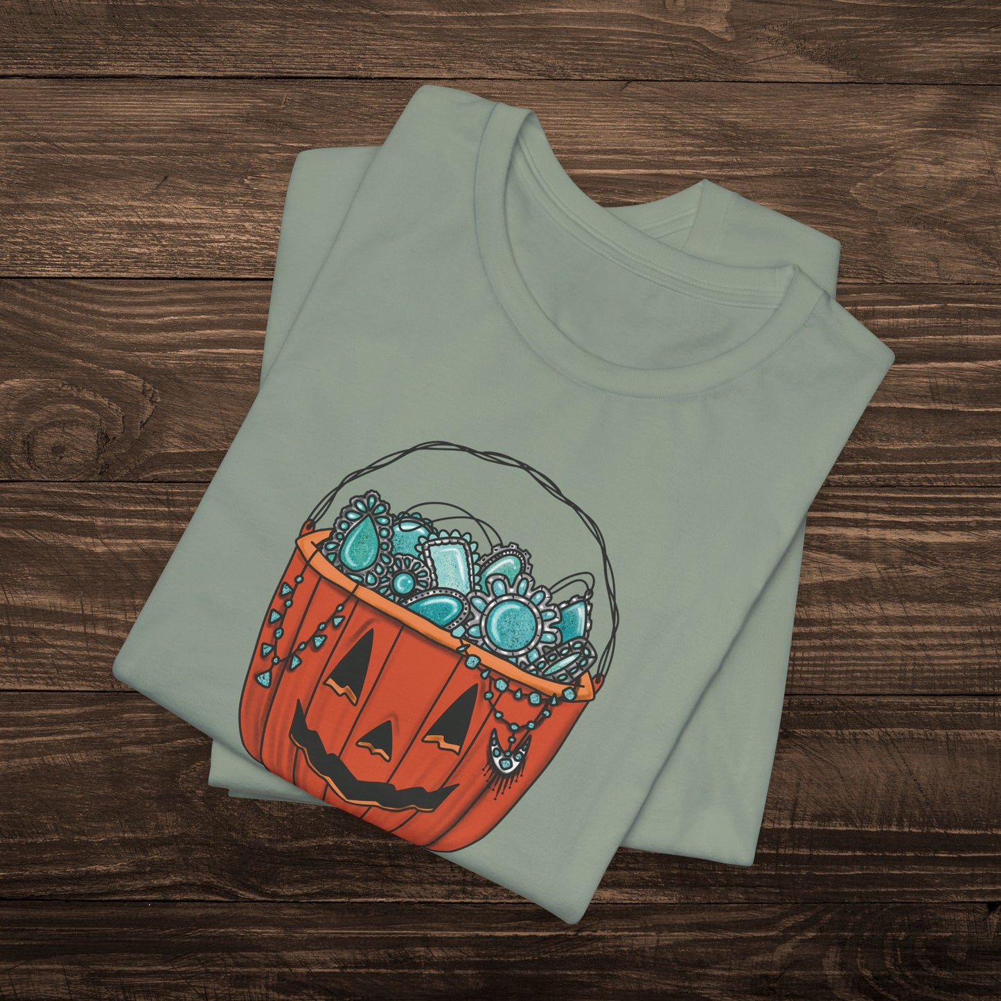 Turquoise Trick or Treat Tee