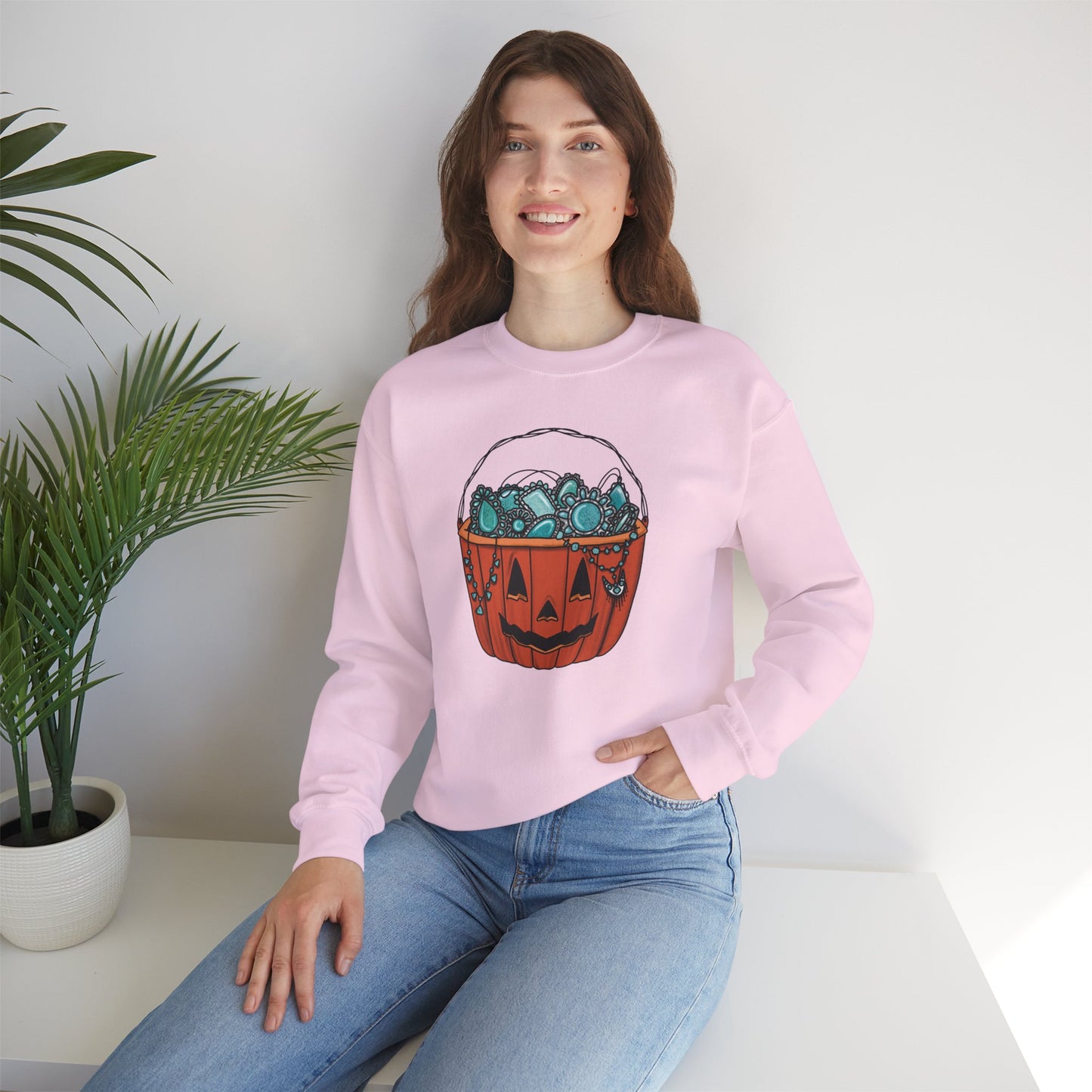 Turquoise Pumpkin Sweatshirt