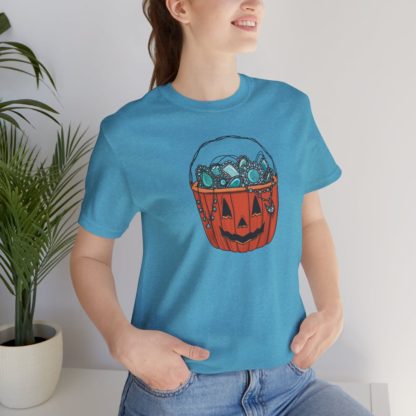 Turquoise Trick or Treat Tee