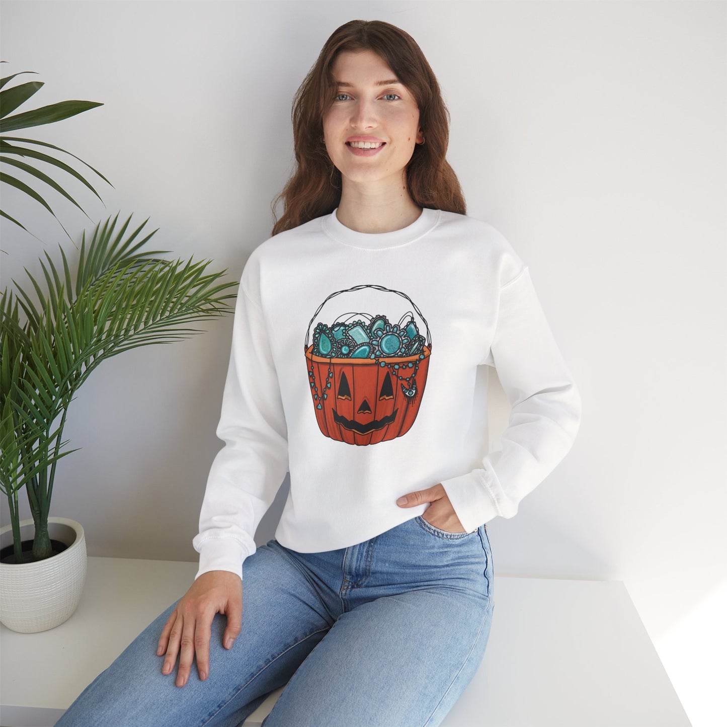 Turquoise Pumpkin Sweatshirt