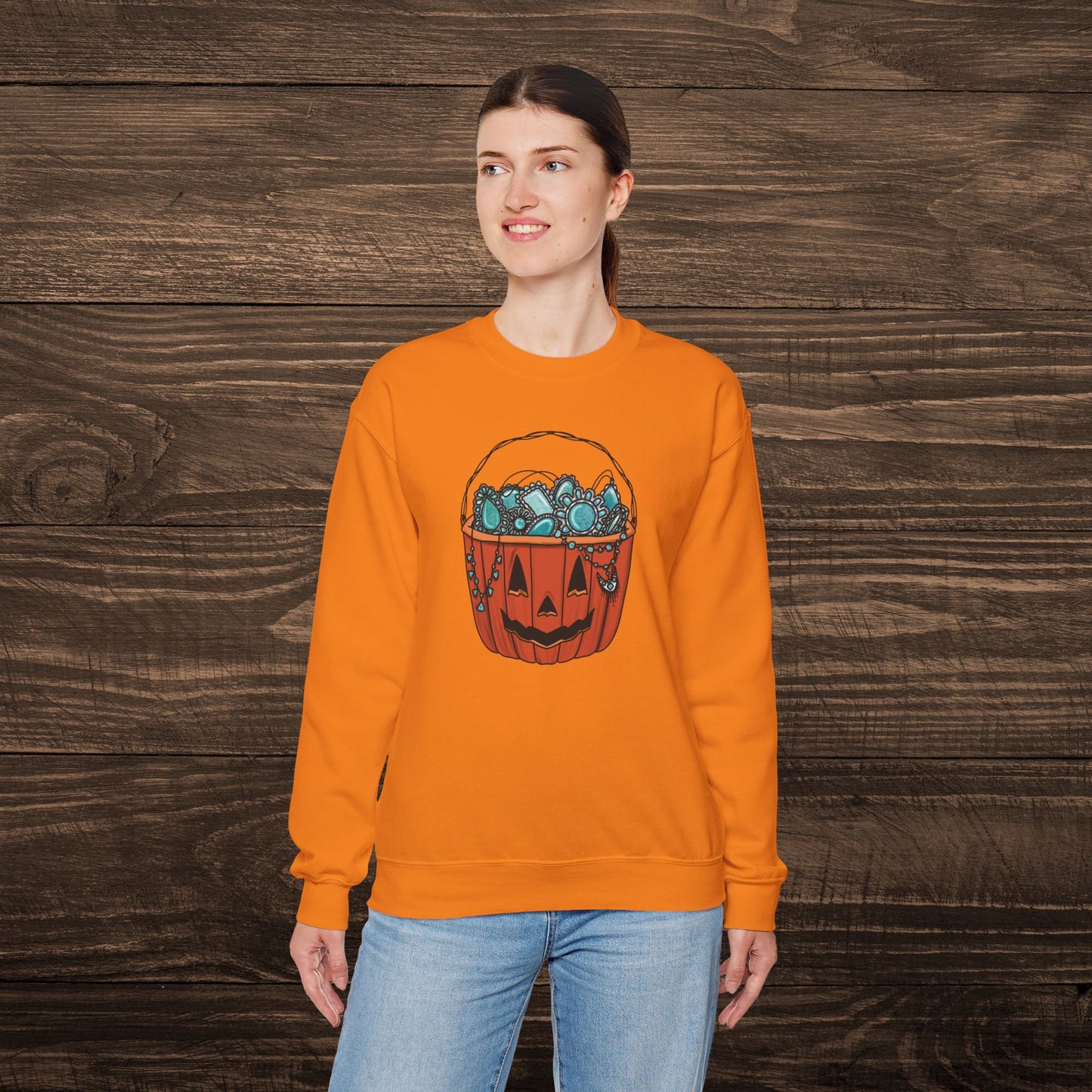 Turquoise Pumpkin Sweatshirt