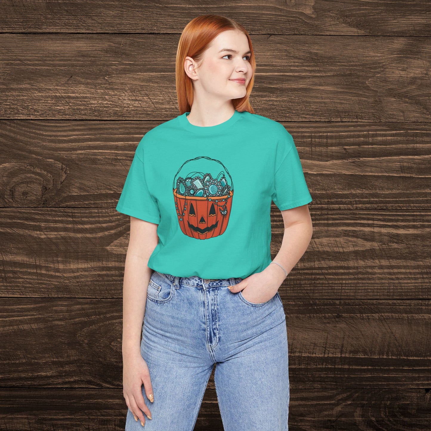 Turquoise Trick or Treat Tee
