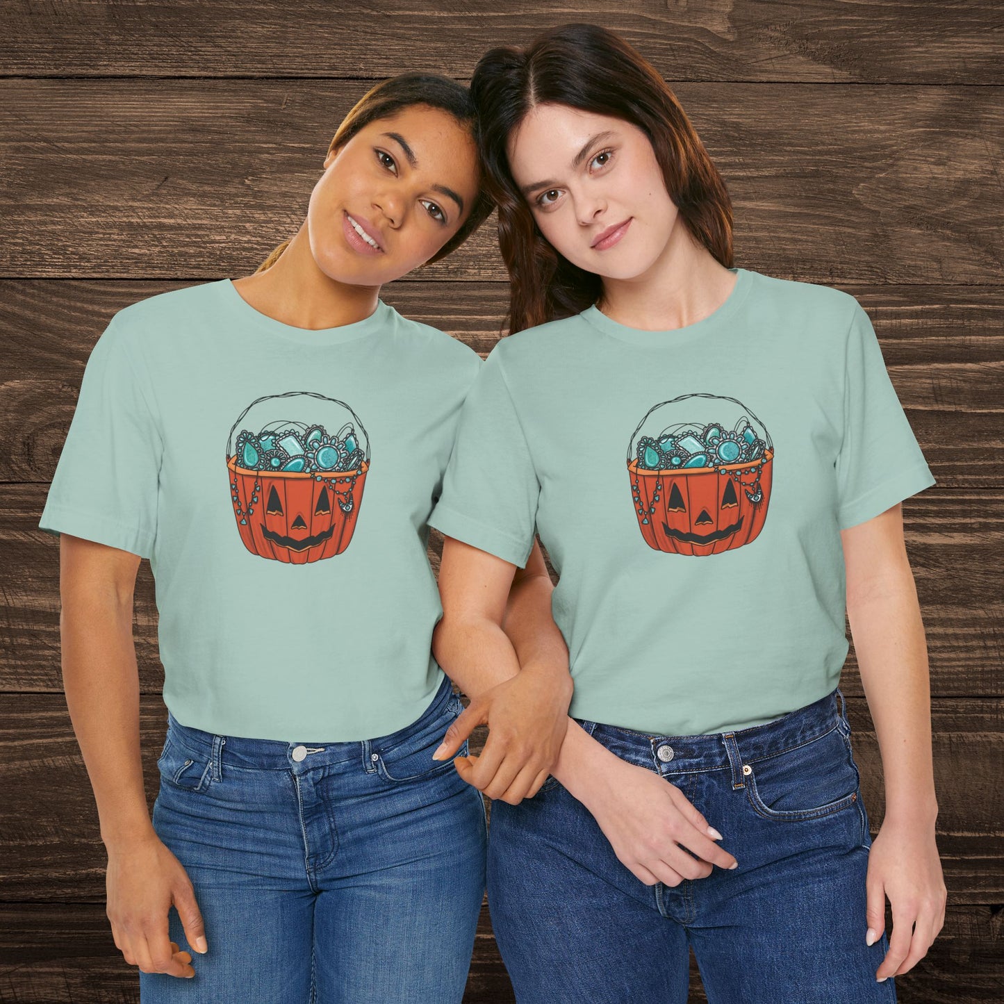 Turquoise Trick or Treat Tee