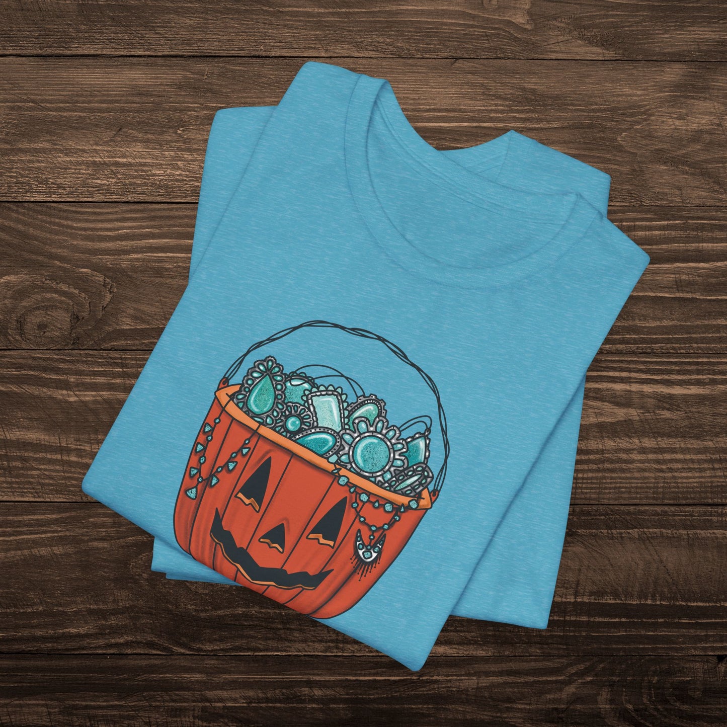 Turquoise Trick or Treat Tee