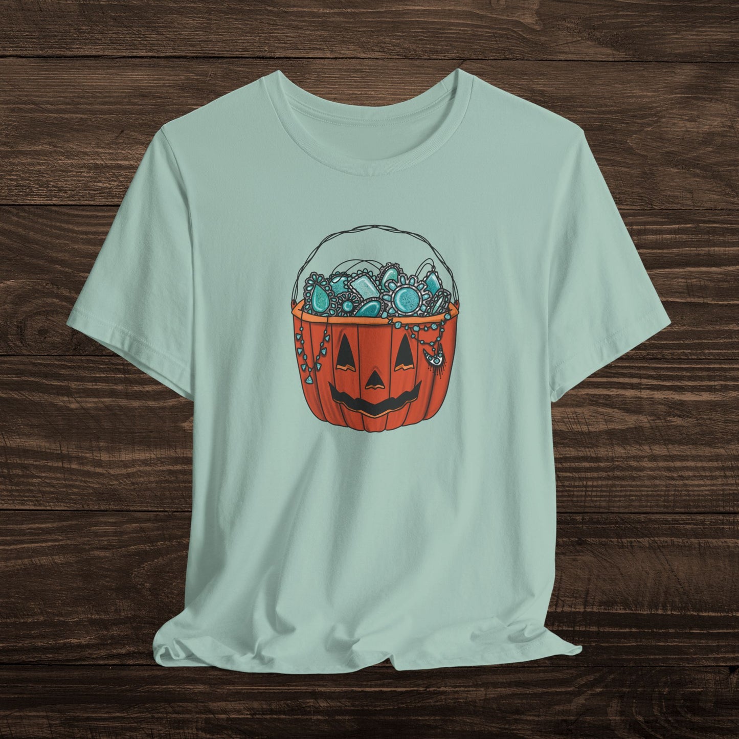 Turquoise Trick or Treat Tee
