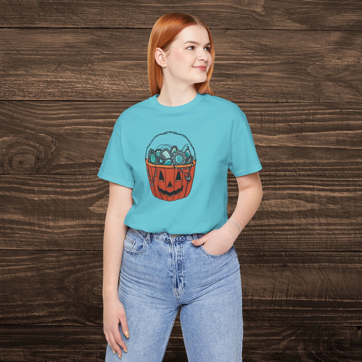 Turquoise Trick or Treat Tee