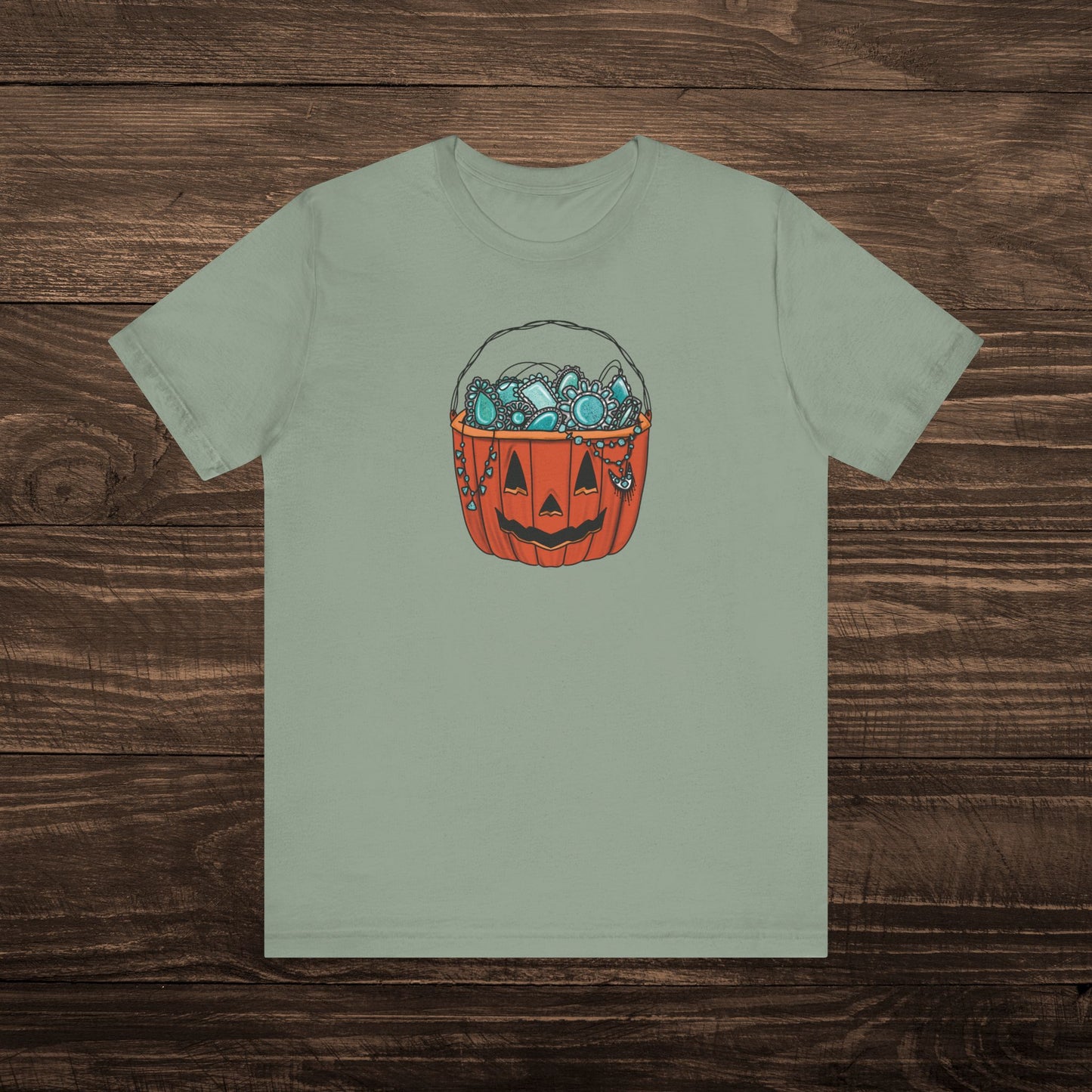 Turquoise Trick or Treat Tee