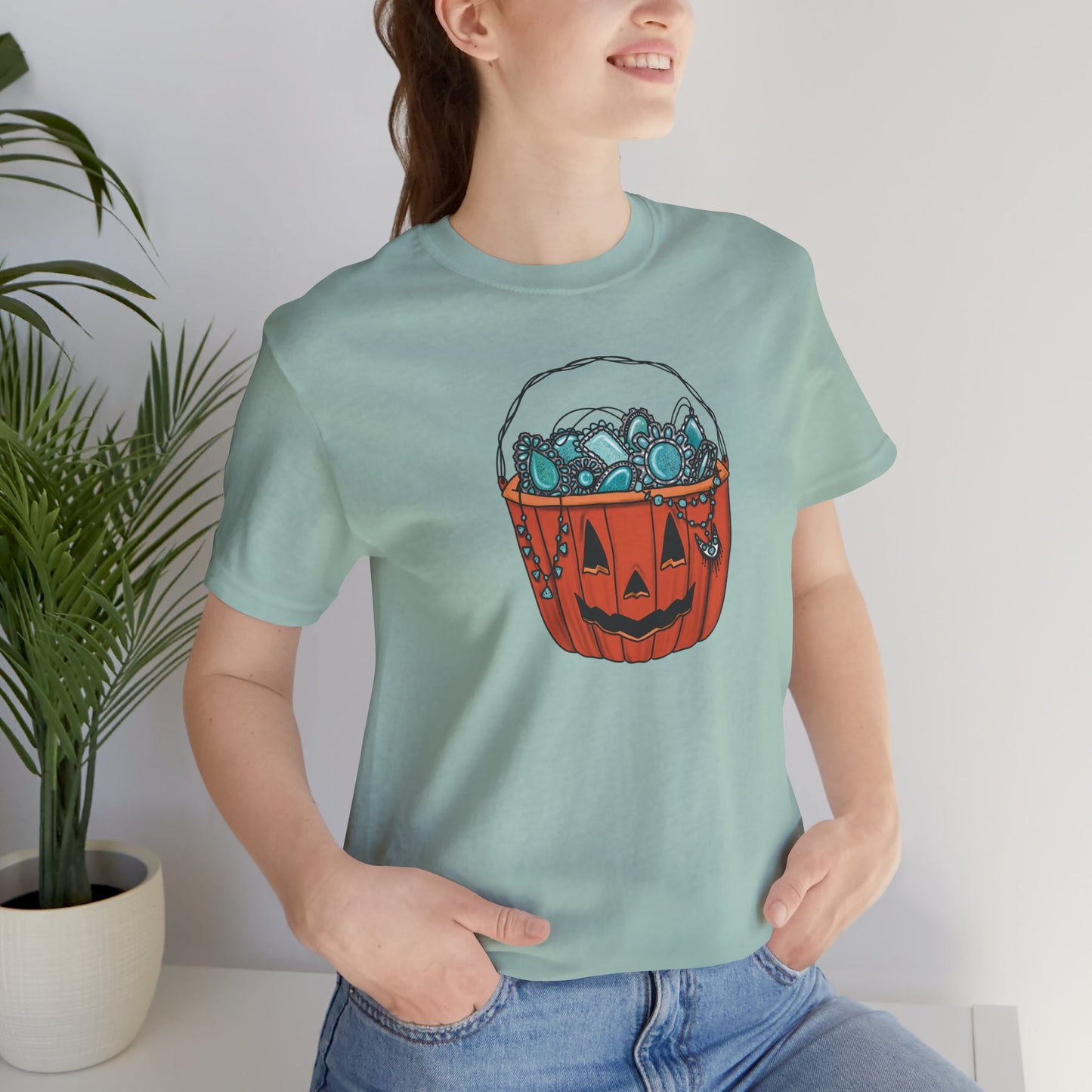 Turquoise Trick or Treat Tee
