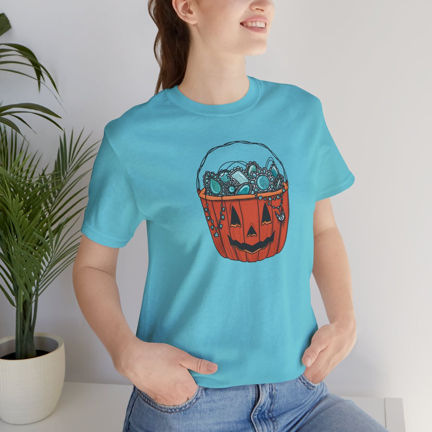 Turquoise Trick or Treat Tee