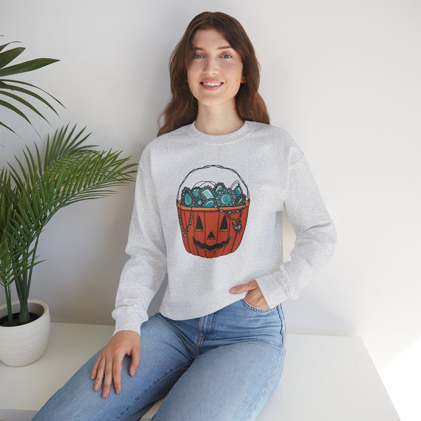 Turquoise Pumpkin Sweatshirt