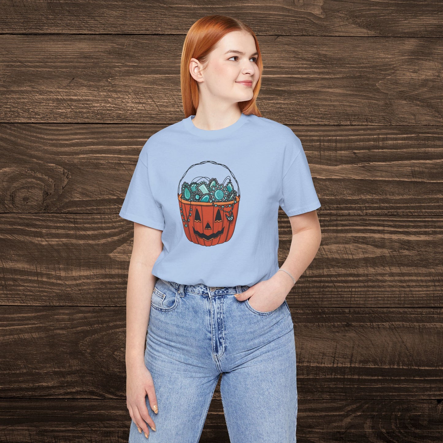 Turquoise Trick or Treat Tee