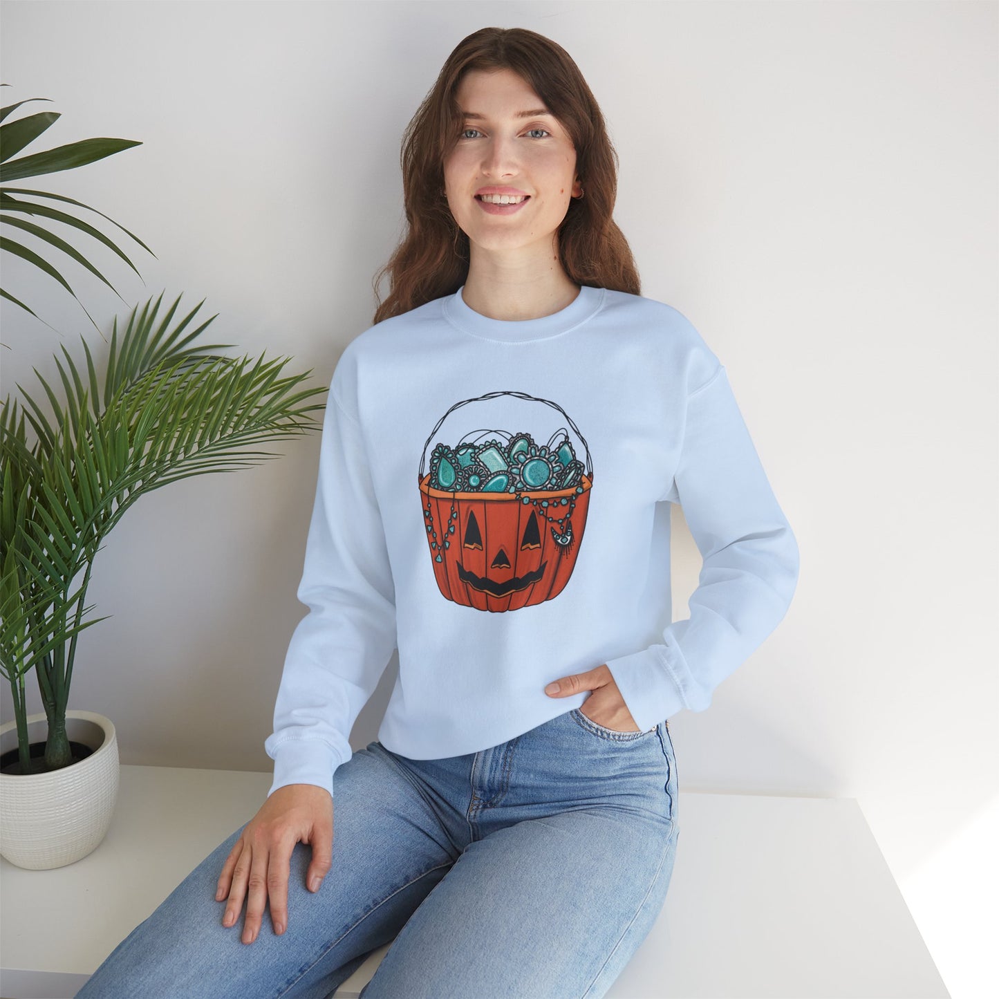 Turquoise Pumpkin Sweatshirt
