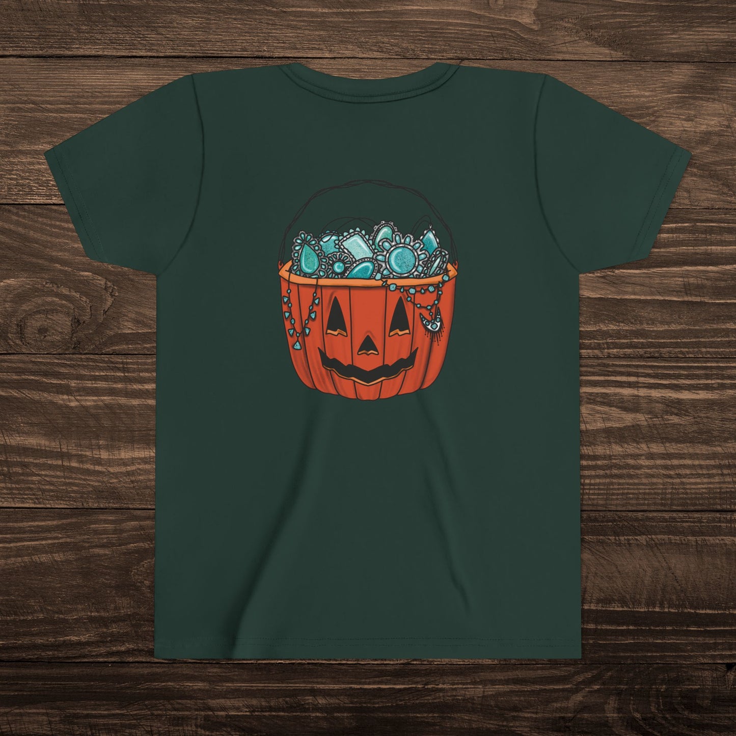 Youth Turquoise Trick or Treat Tee