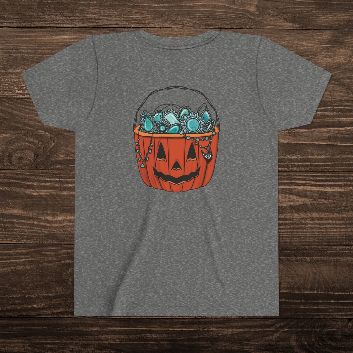 Youth Turquoise Trick or Treat Tee
