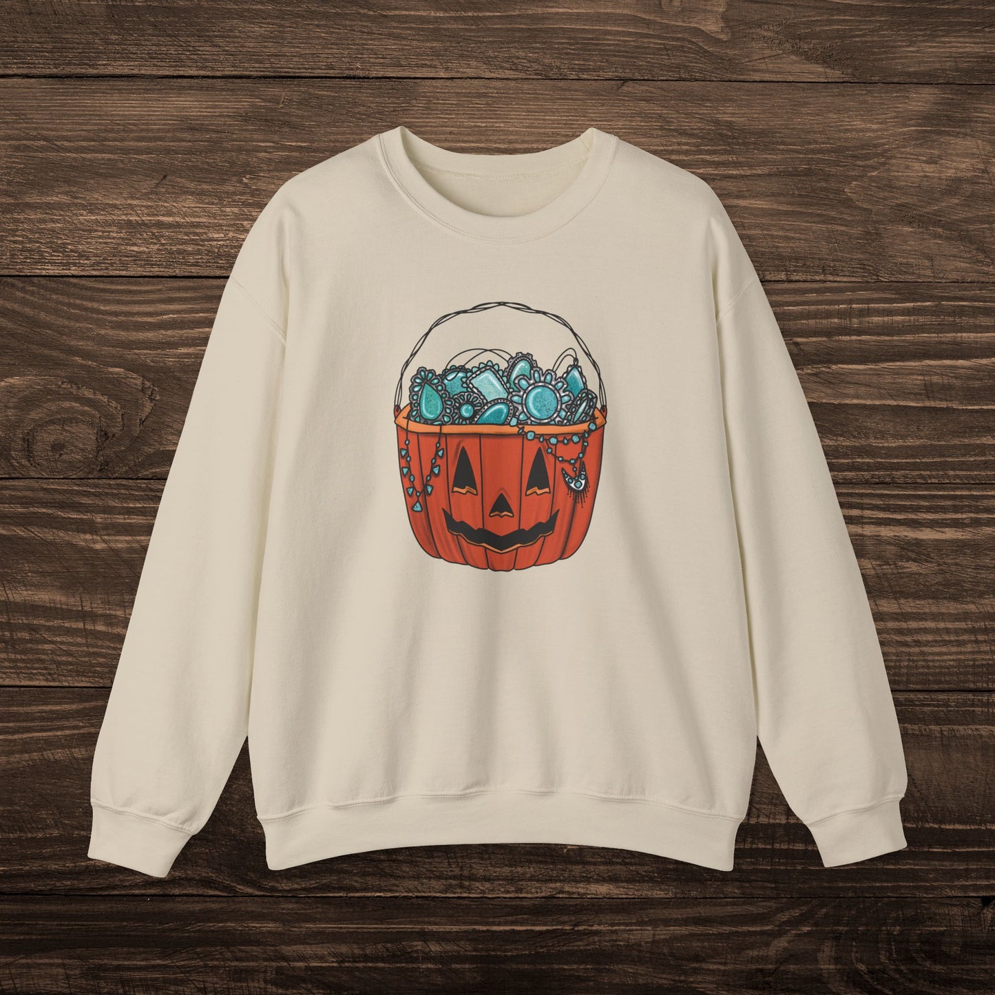 Turquoise Pumpkin Sweatshirt