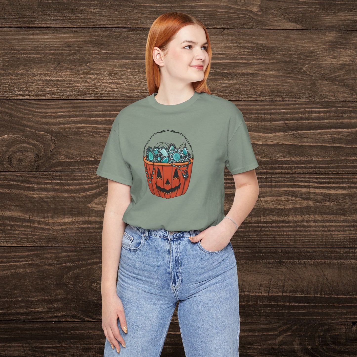 Turquoise Trick or Treat Tee
