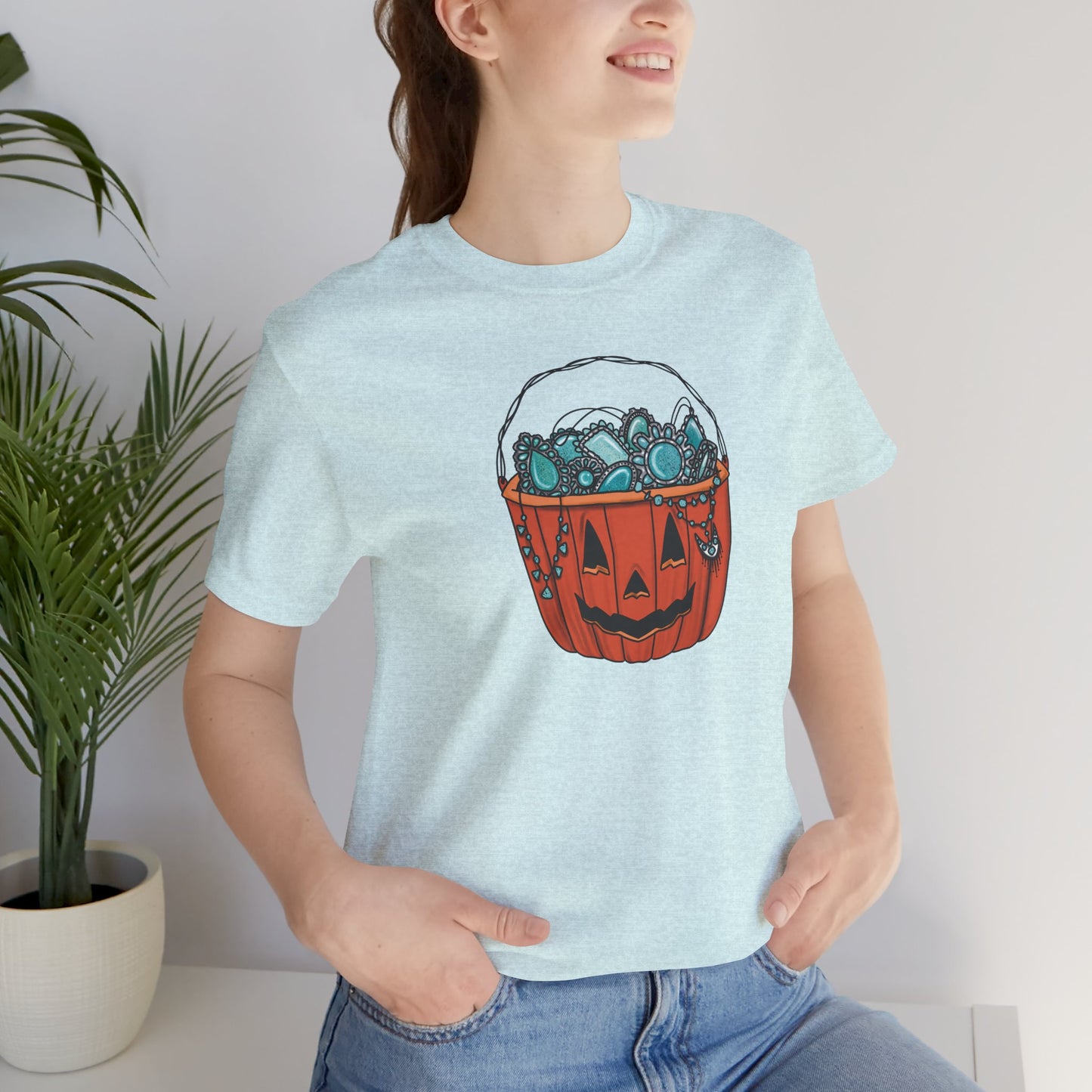 Turquoise Trick or Treat Tee