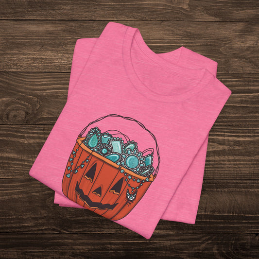 Turquoise Trick or Treat Tee